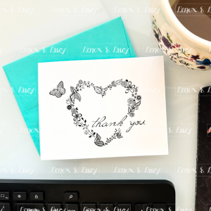 Thank You Heart Wreath | 6 Greeting Cards